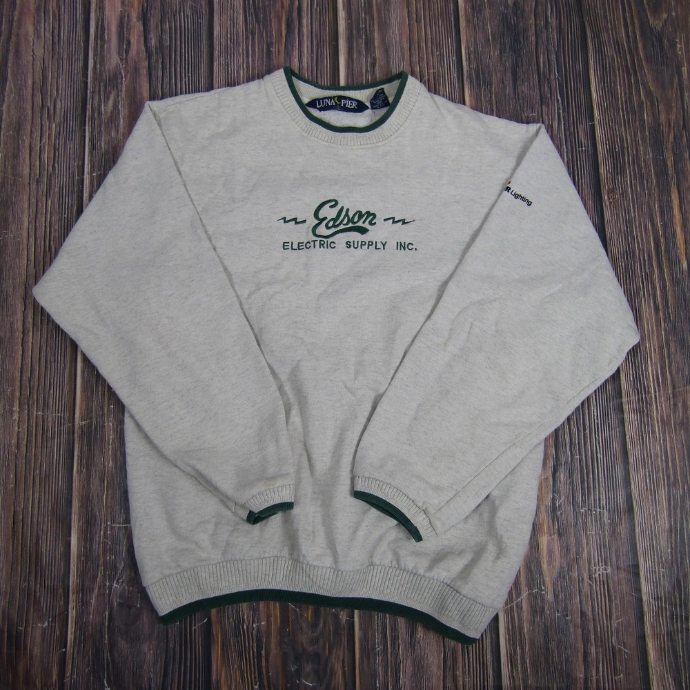 Luna Pier Sweater Mens Large Gray Edson Electric Supply Cooper Lighting Crewneck